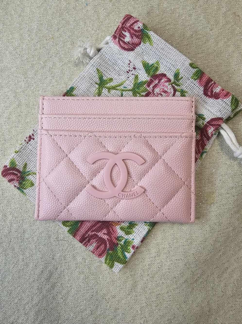 Pink Quilted Card Holder